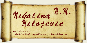 Nikolina Milojević vizit kartica